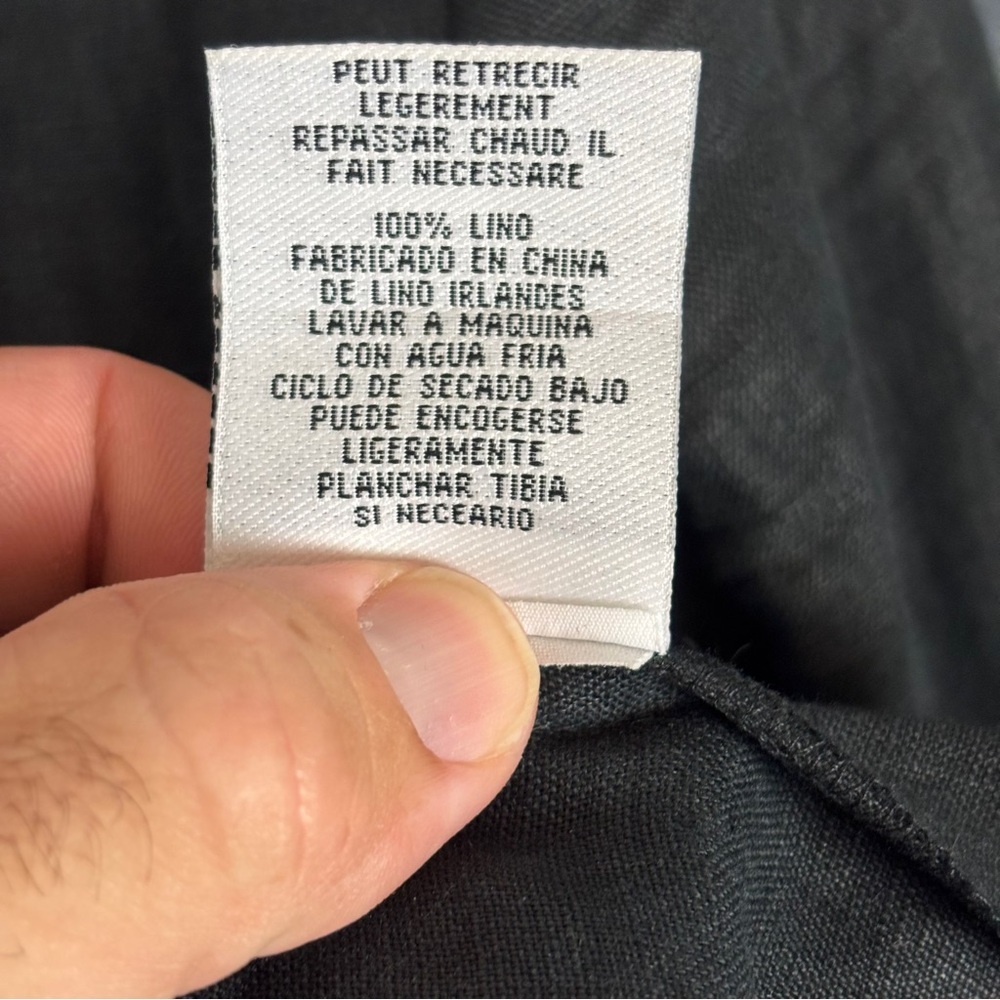 Eileen Fisher 100% Linen Black Button-up Tunic Sz XS - Picture 6 of 9